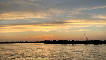 Sunset on the River. Beautiful background 