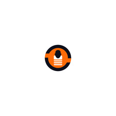 Minimalist Orange and Black Person Icon Vector