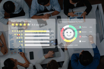 An overview of customer reviews showcasing star ratings and sentiment analysis, providing valuable...