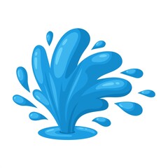 Obraz premium Dynamic blue water splash illustration capturing the vibrant energy and refreshing essence of a spontaneous fluid burst, symbolizing purity and invigorating motion