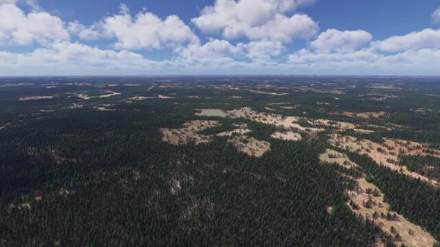 Aerial view of Savukoski. Nuorttijoen Silta in Lapland. Finland