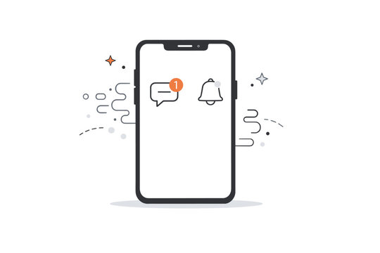 Reduced notifications. A smartphone with only one or two gentle notification symbols, others dissolving into abstract shapes. Calm and non-intrusive digital