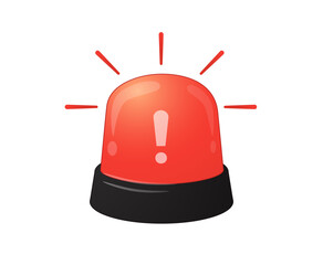 Warning beacon icon, Emergency alarm. Emergency alert, warning concept. Vector minimal cartoon siren light notification