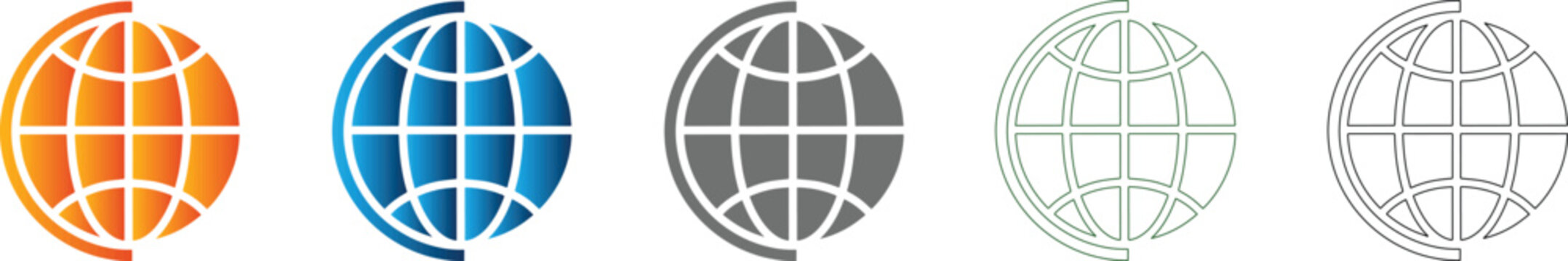 Globe grid internet network symbol, a modern flat design vector illustration from an icon set