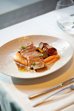 Gourmet fine dining dish with elegant presentation
