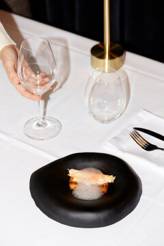 Elegant dining experience in a gourmet restaurant setting