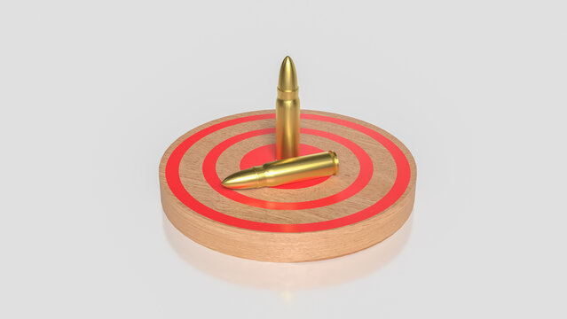 Bullets on Target Board Symbolizing Precision Aim 3d render.