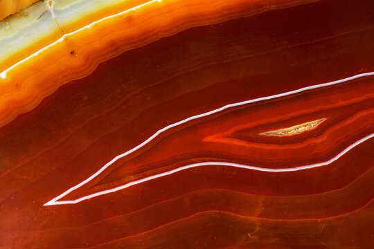 Close-up of a vibrant agate stone showcasing layers