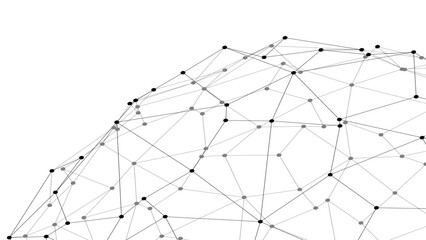 Abstract plexus style geometric mesh with interconnected dots and lines forming a tech inspired background. © AndS