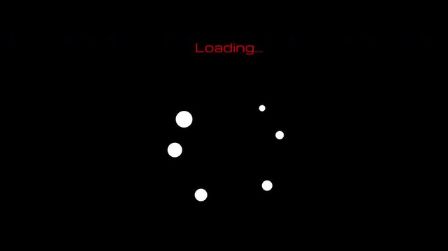 Circle loading glitch animation with dots icon. Online glitch interruption issues. 4K footage ProRes 4444 format with alpha channel.