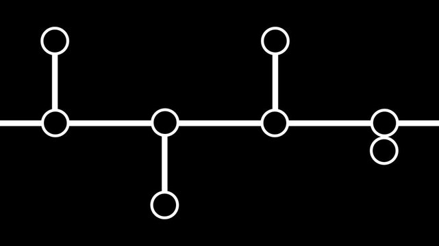 Branching infographic animation showing a central line with vertical nodes for hierarchy or process.