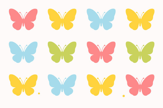 Mariposas coloridas en patr&oacute;n sim&eacute;trico