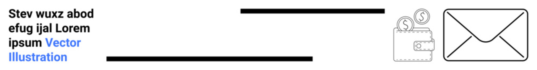 Obraz premium Communication, finance, email marketing, messaging, money management, online payment. A wallet with coins, dollar sign and an envelope. Communication and finance concepts