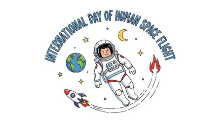 Astronaut in Space Suit Floating Near Earth 1.