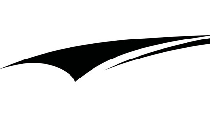 Obraz premium Abstract black shape with two distinct curved lines over white space creating modern aesthetic