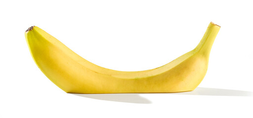 Ripe yellow banana isolated on white background