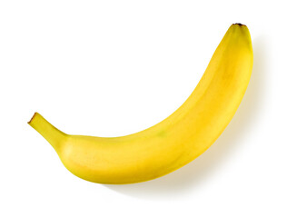Ripe yellow banana isolated on white background