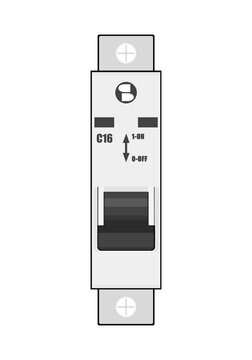 &iacute;cone de disjuntor, png, unipolar, 16a, residencial, preto.