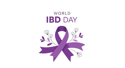 Fototapeta premium Purple Awareness Ribbon for Inflammatory Bowel Disease.