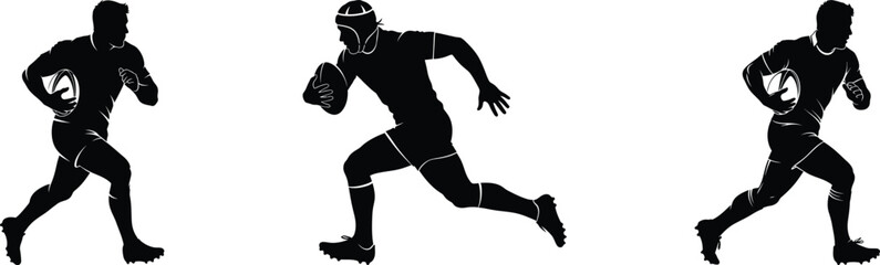 Silhouette of a runner in three stages of motion