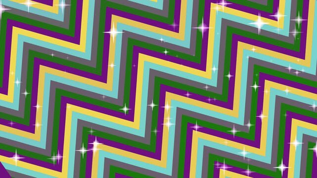 Colorful Zigzag Pattern with Sparkles Animation