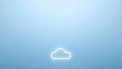 Minimal Cloud Computing Background with Glowing Cloud Icon