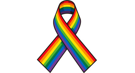 Rainbow ribbon symbolizing diversity and support