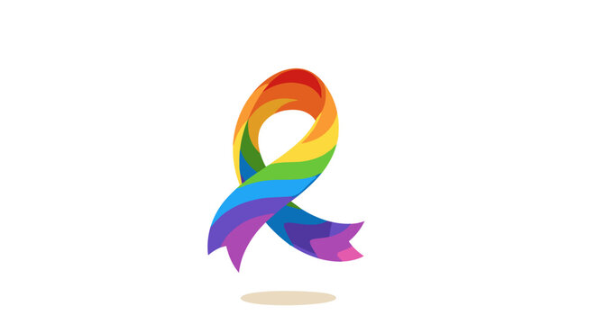 Colorful ribbon shaped like a number nine symbol