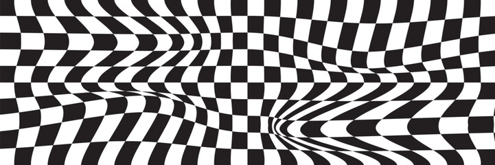 Obraz premium Race flag. Speed flag design. Car rally competition. Black and white squares pattern. Vector illustration