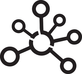 Fototapeta premium Simple network connection diagram icon representing communication and data exchange