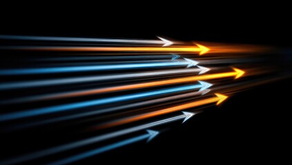 Fototapeta premium Abstract Streaks of Light Arrows Moving Forward.