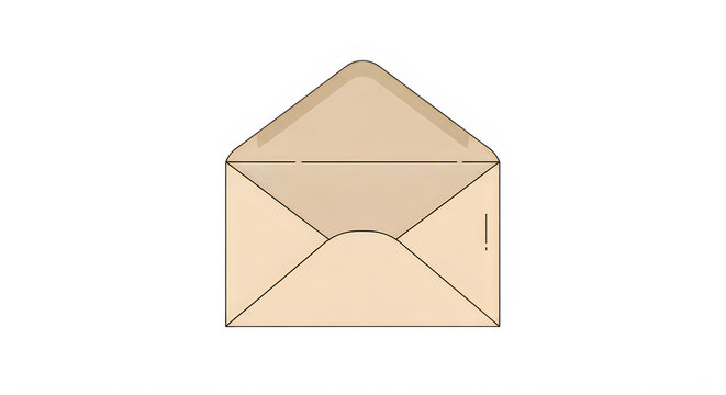 A classic beige envelope with a simple folded flap design ready for correspondence