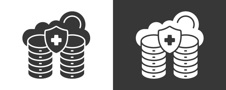 Secure Data Icon Set Vector Collection Isolated In Black And White