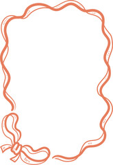 Whimsical Wavy Bow Coquette Frame