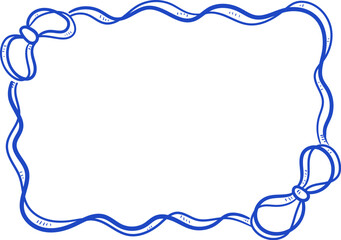 Whimsical Wavy Bow Handdrawn Frame