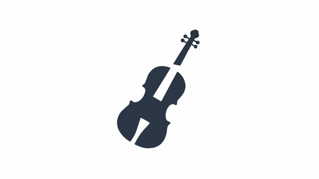 Violin Instrument Music Dark Silhouette Icon.