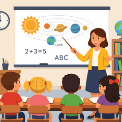 Teacher presenting to students in classroom