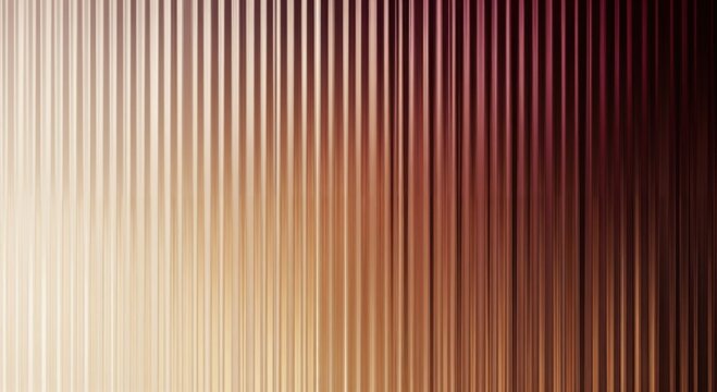 Abstract vertical lines background with warm brown and gold color gradient, textured metallic surface with rhythmic pattern and soft lighting