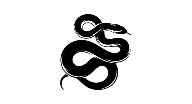 Sleek Silhouette of a Corn Snake Elegantly Coiled and Poised
