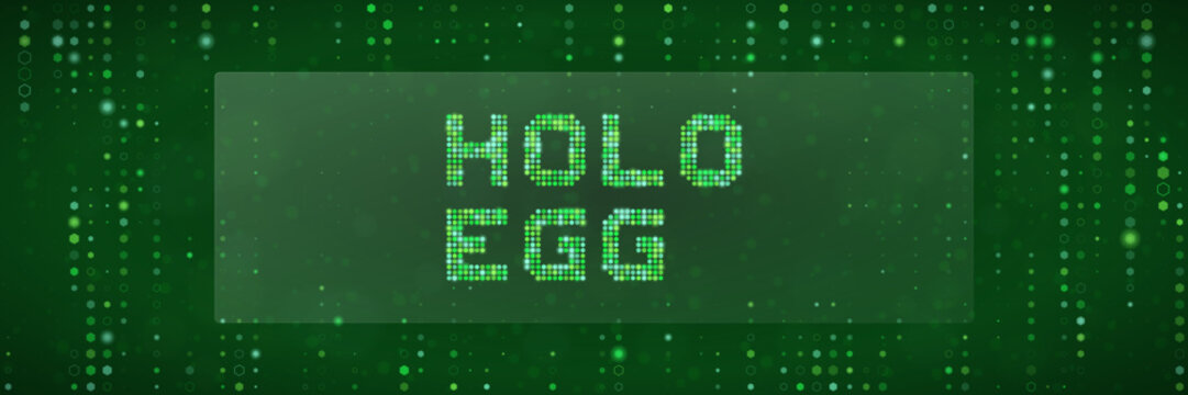 Holo Egg Digital Matrix Background for Cyber Security and Data Encryption