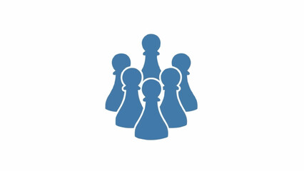 Blue Chess Pieces Group Together. © Rehan Dwi Yoga