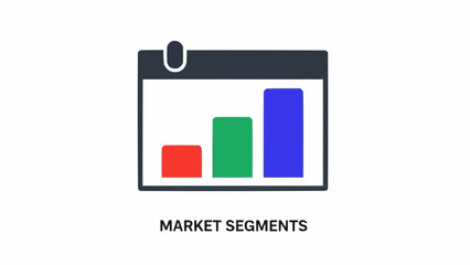 Fototapeta premium Colorful Bar Graph Market Segments Icon.