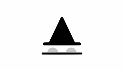 Fototapeta premium Black magic wizard hat symbol icon.