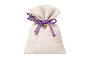 Lavender sachet linen bag with purple ribbon