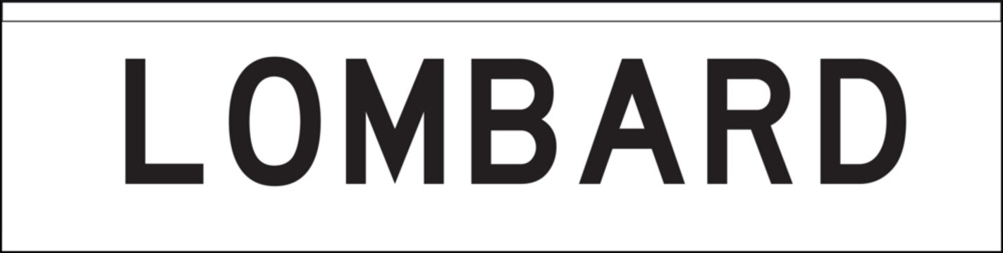 Lombard Street Sign Road Signage Vector Design
