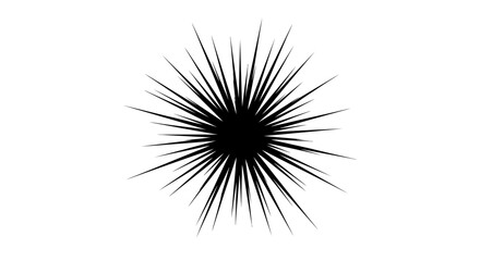 Obraz premium Abstract Spiky Starburst Shape with Radiating Lines on Isolated White Background