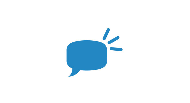 Blue Speech Bubble Icon Notification Symbol.