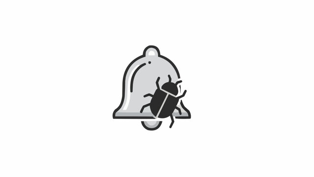 Simple Black and White Bell Illustration.