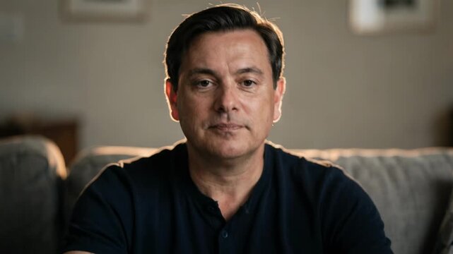 Home interview setup with cozy key light placement soft fill light gently illuminating details and backlight adding subtle rim light to subject framed by an understated backdrop.