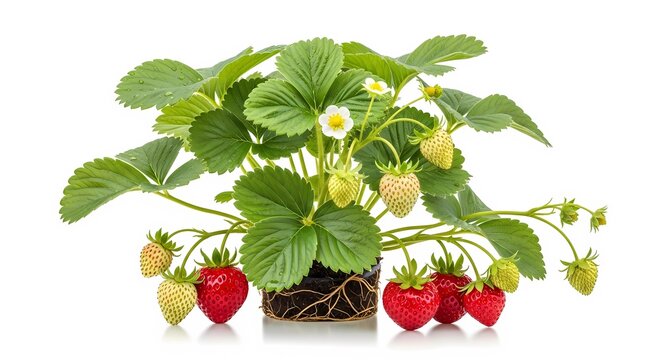 Muda de morango fundo branco